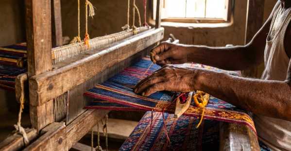 Ancient Indian craftsmanship meets modern sustainability, weaving a legacy of unique textiles for global appreciation.