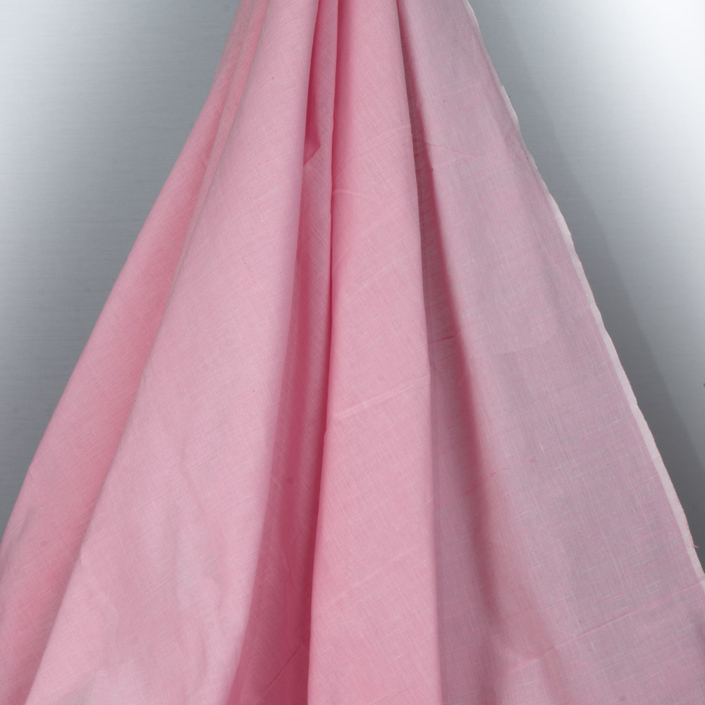 Chambray Pink Khadi Cotton 125 GSM Handwoven Fabric