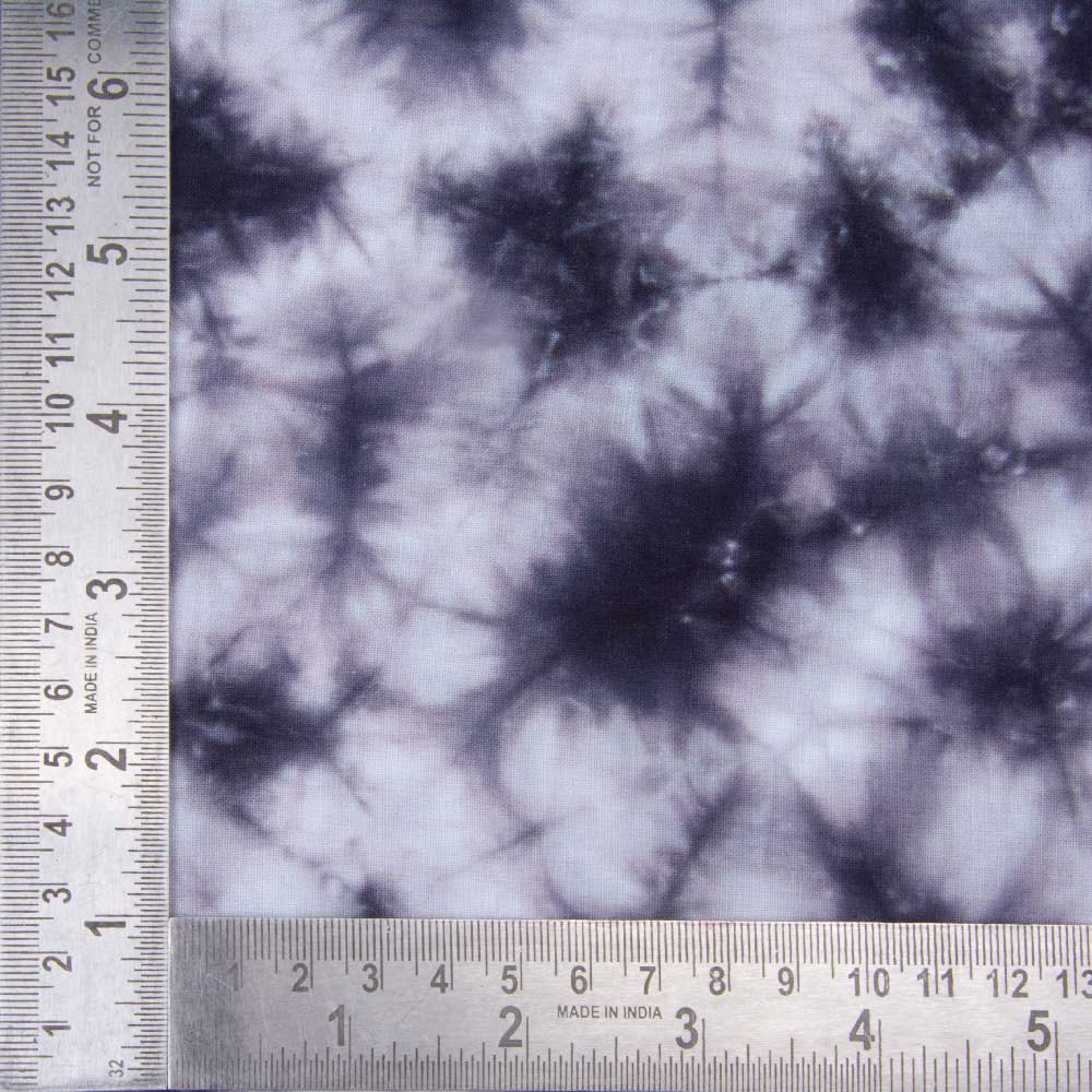 ABSTRACT BLACK TIE DYE KHADI COTTON 110 GSM HANDWOVEN FABRIC