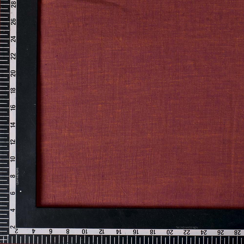 CROSS COLOUR BROWN PURE COTTON 92 GSM HANDWOVEN FABRIC