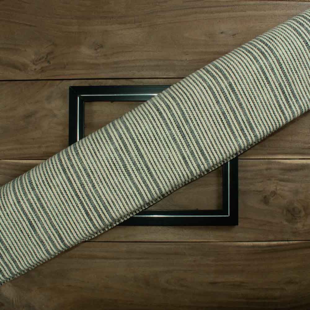 Stripe Cream and Black Pure Khadi 300 GSM Handwoven Fabric