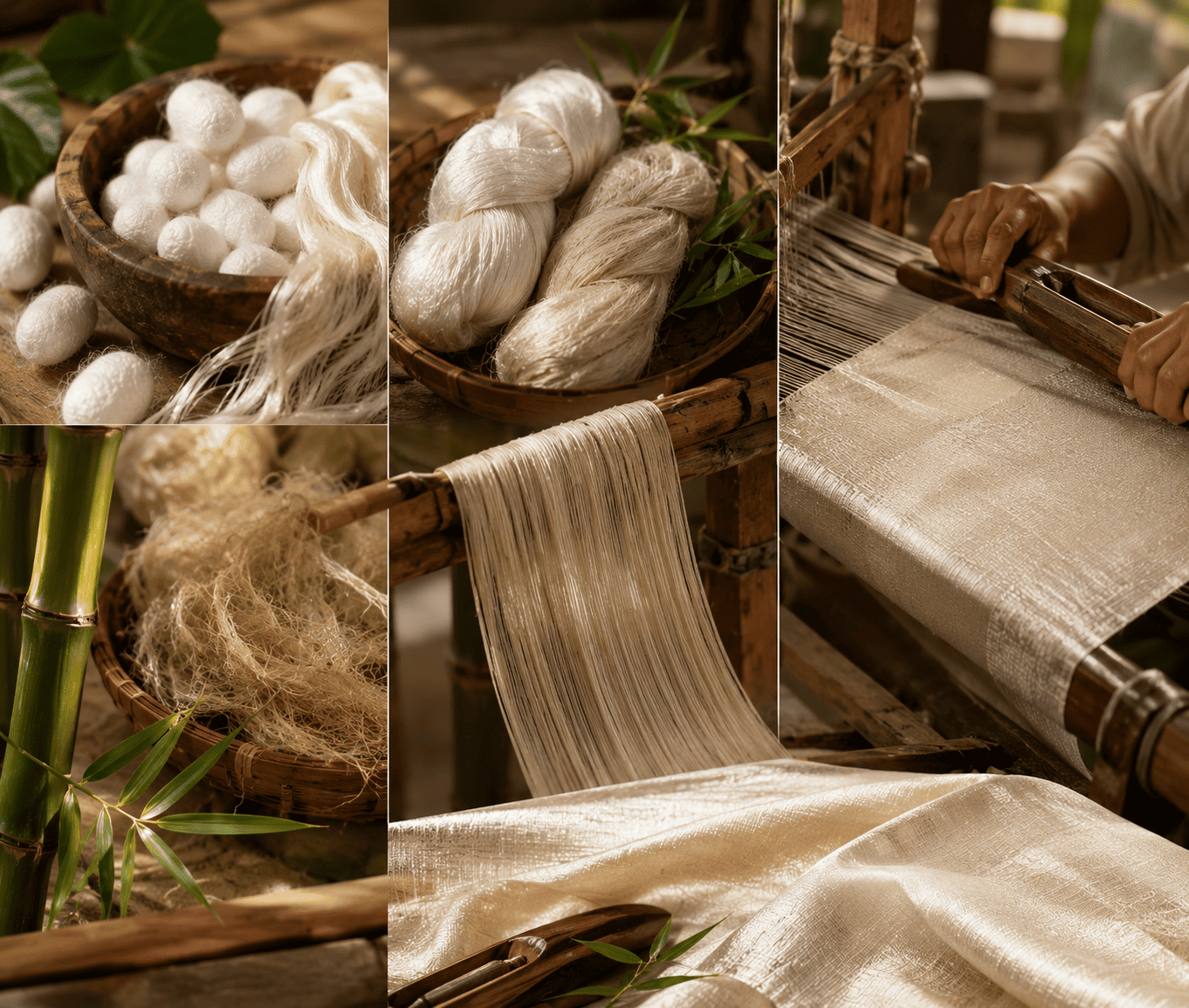 Silk-Bamboo fabric journey from natural fibres to handwoven textile