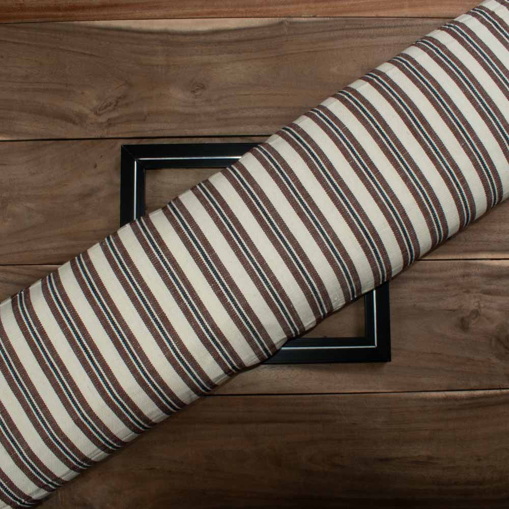 Stripe Multicolor Linen Cotton 250 GSM Handwoven Fabric