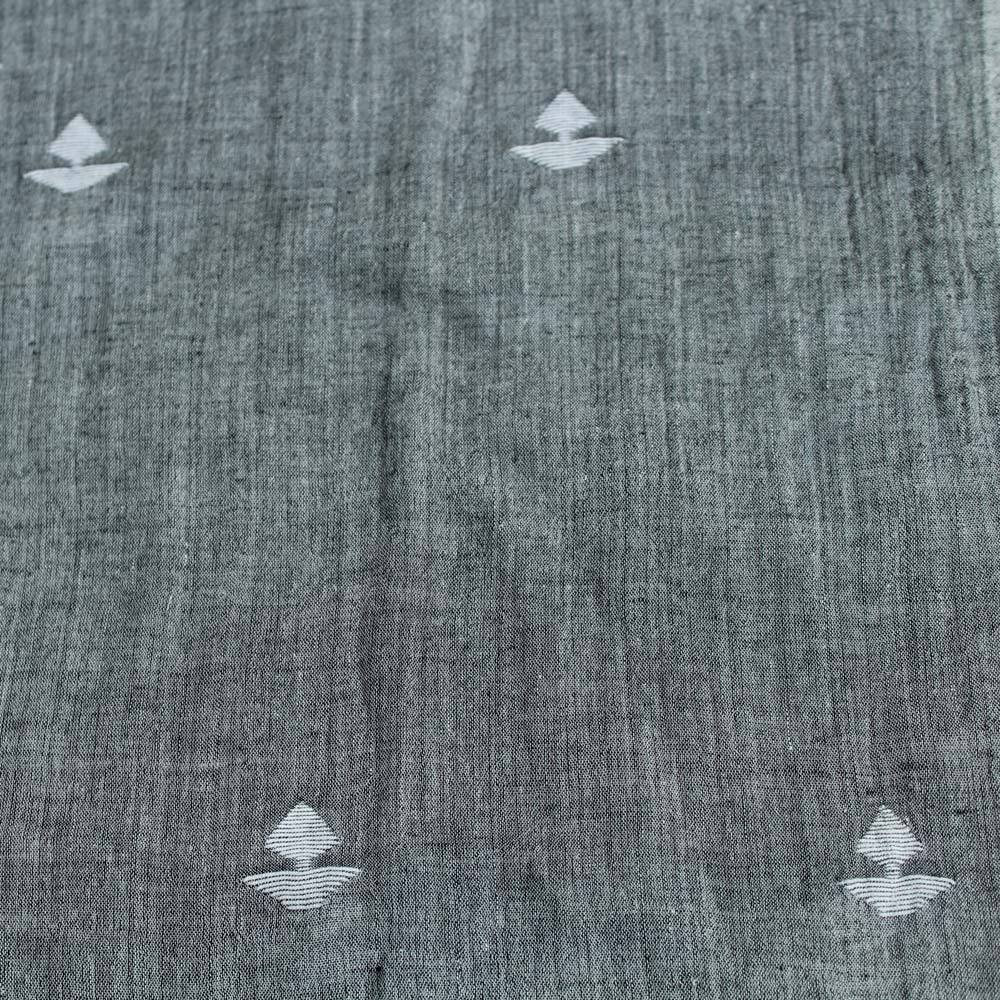 Geometric Grey Jamdani Pure Cotton 55 GSM Fabric 52