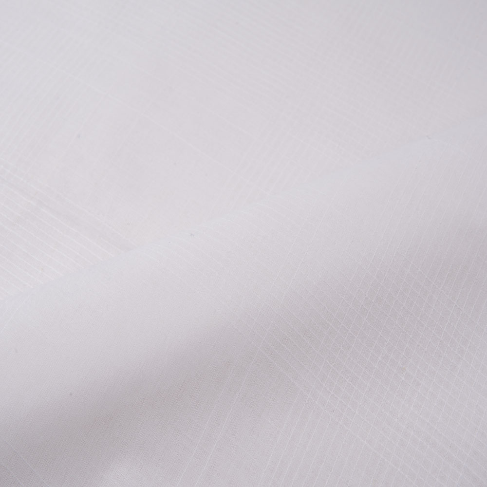 White Check Cotton Chiffon 62 GSM Handwoven Fabric | Bleached White & Dyeable