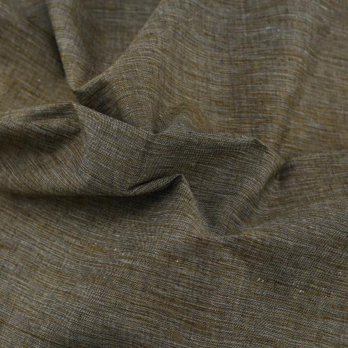 Chambray Brown Khadi Cotton 158 GSM Handwoven Fabric