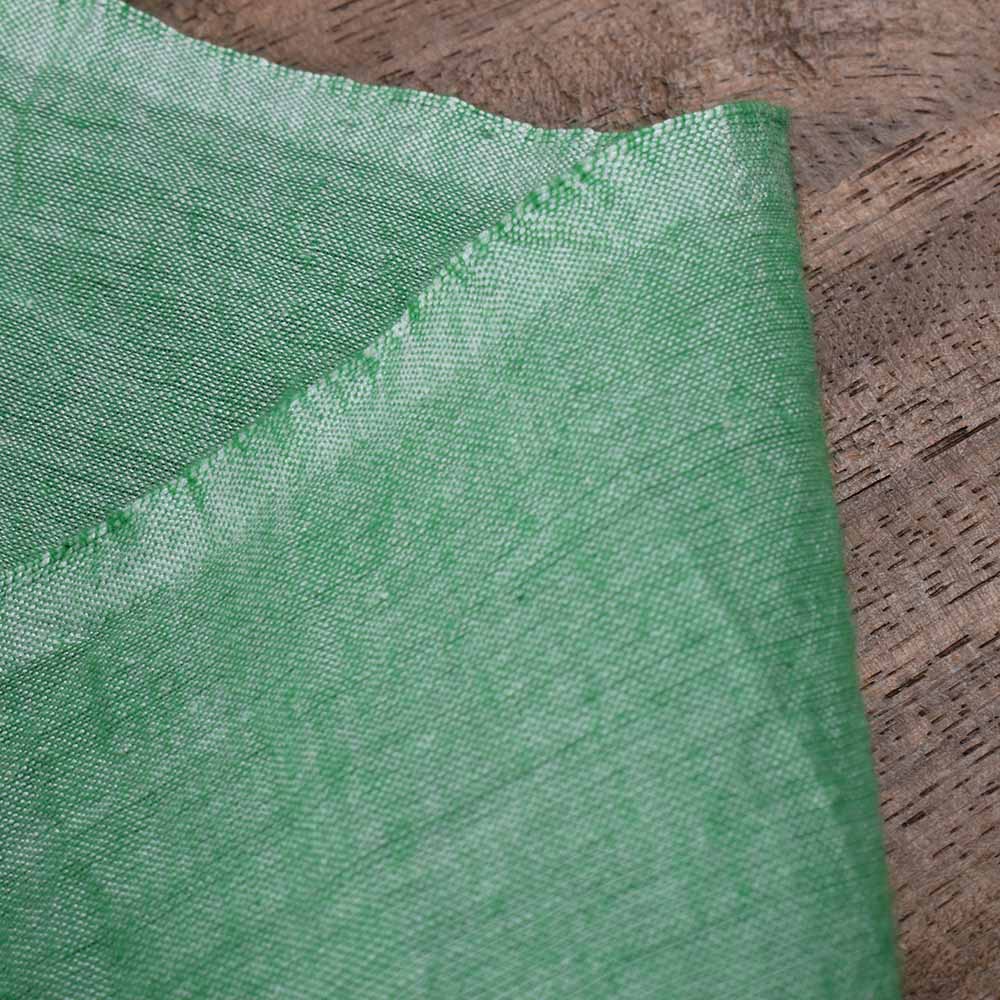 Plain Green Pure Cotton 74 GSM Handwoven Fabric 24