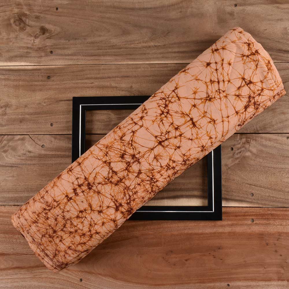 Abstract Yellow Batik Cotton 110 GSM Fabric - Hand Printed 06