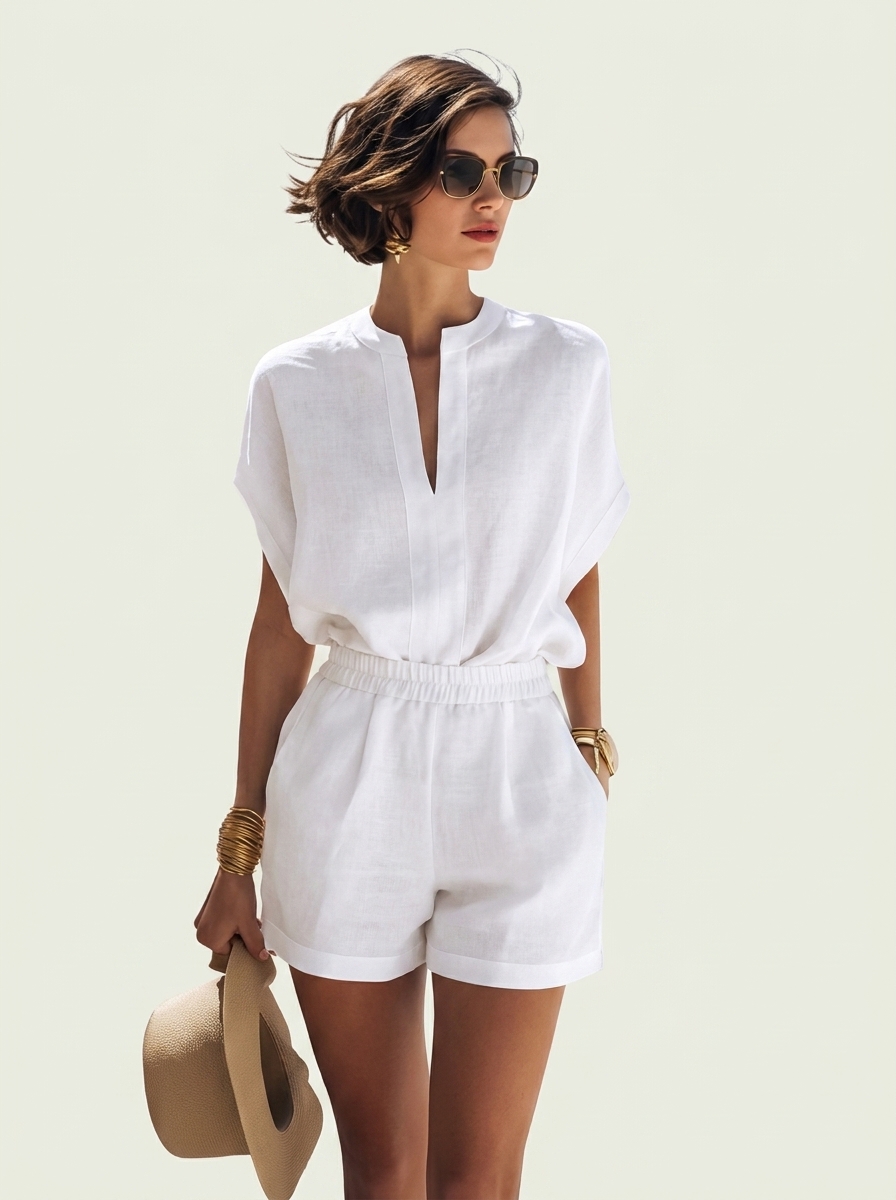Beach Girl Romper WIth Elasticated Waist