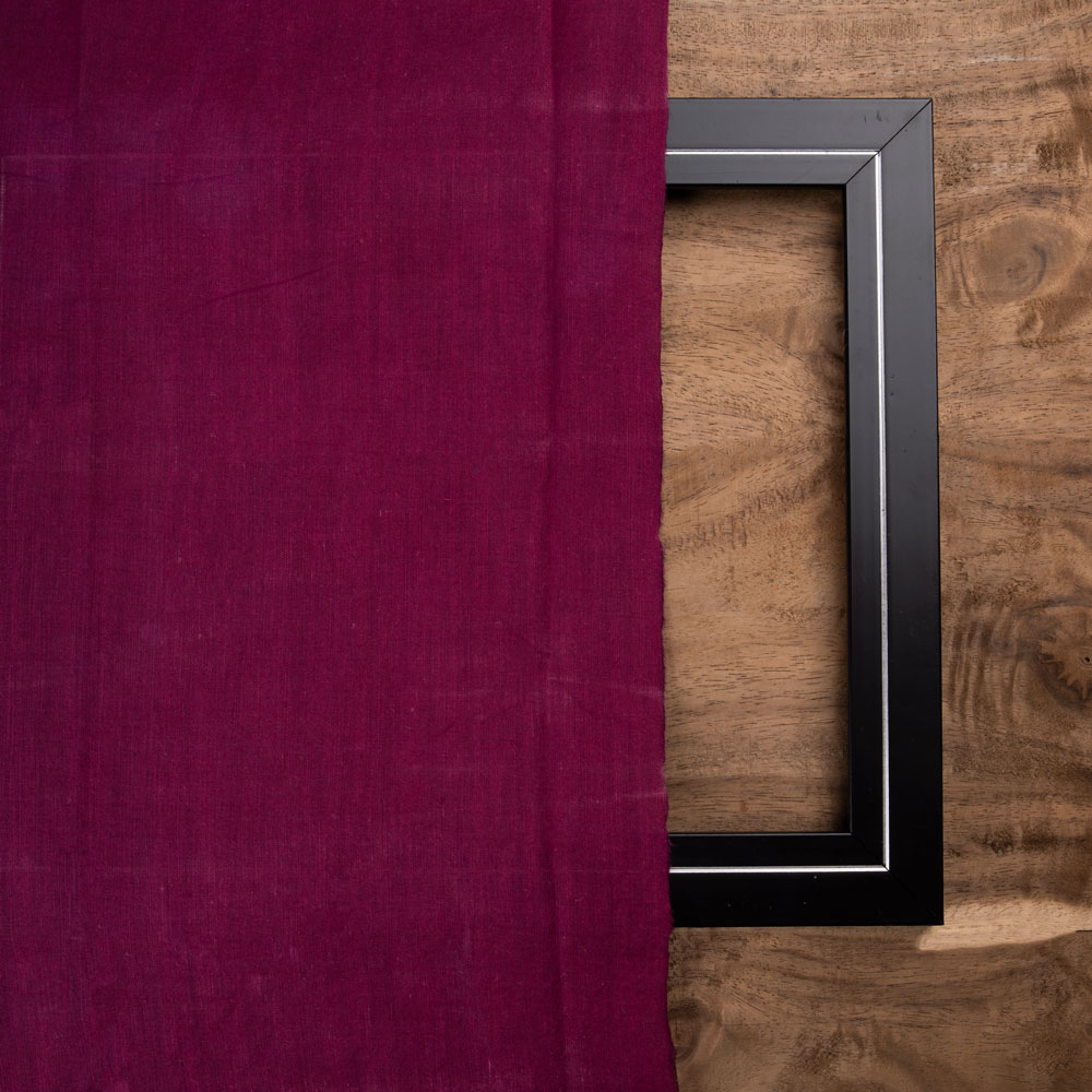 PLAIN PLUM KHADI COTTON 69 GSM HANDWOVEN FABRIC