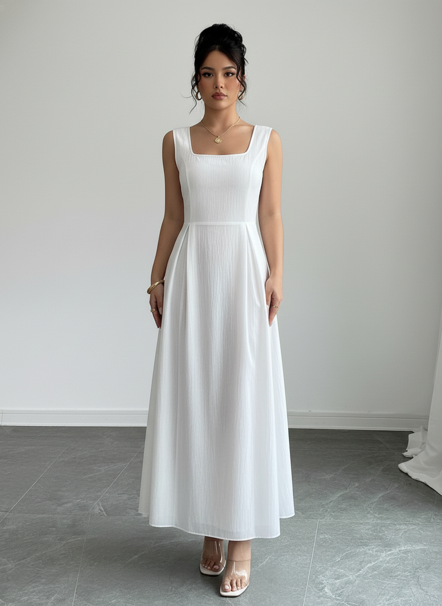 Long Maxi Dress with Back-Tie 