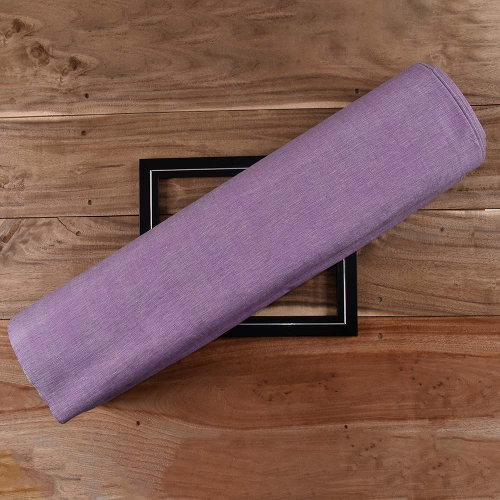 Chambray Purple Khadi Cotton 158 GSM Handwoven Fabric Mt19