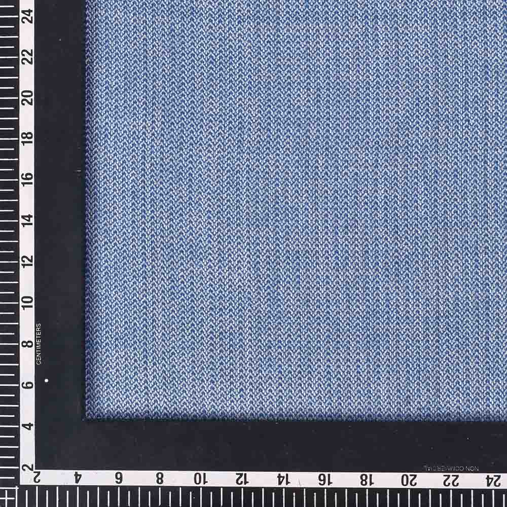 Herringbone Blue 100 gsm pure cotton handwoven fabric
