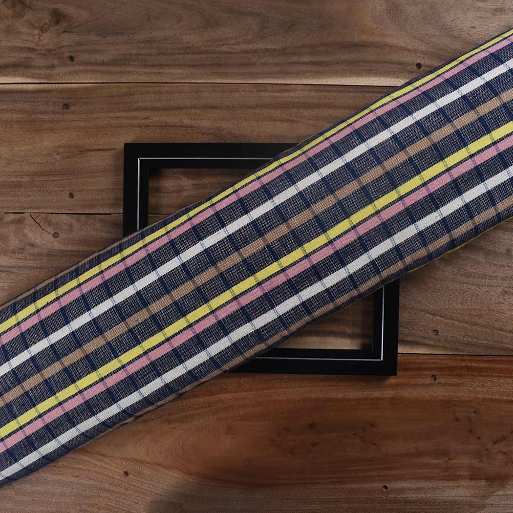 Check Rainbow Cotton Khadi 196 GSM Handwoven Fabric 371