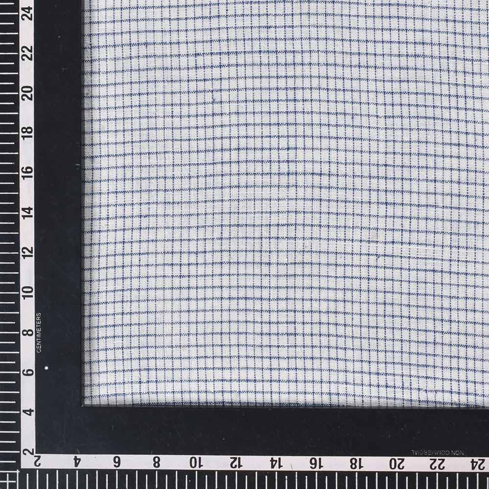 CHECK BLUE & WHITE FABRIC - 130 GSM HANDSPUN & HANDWOVEN