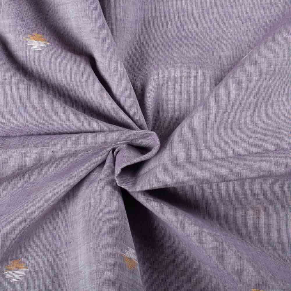 Plain Light Purple Pure Cotton 60 GSM Abstract Motif Jamdani Fabric