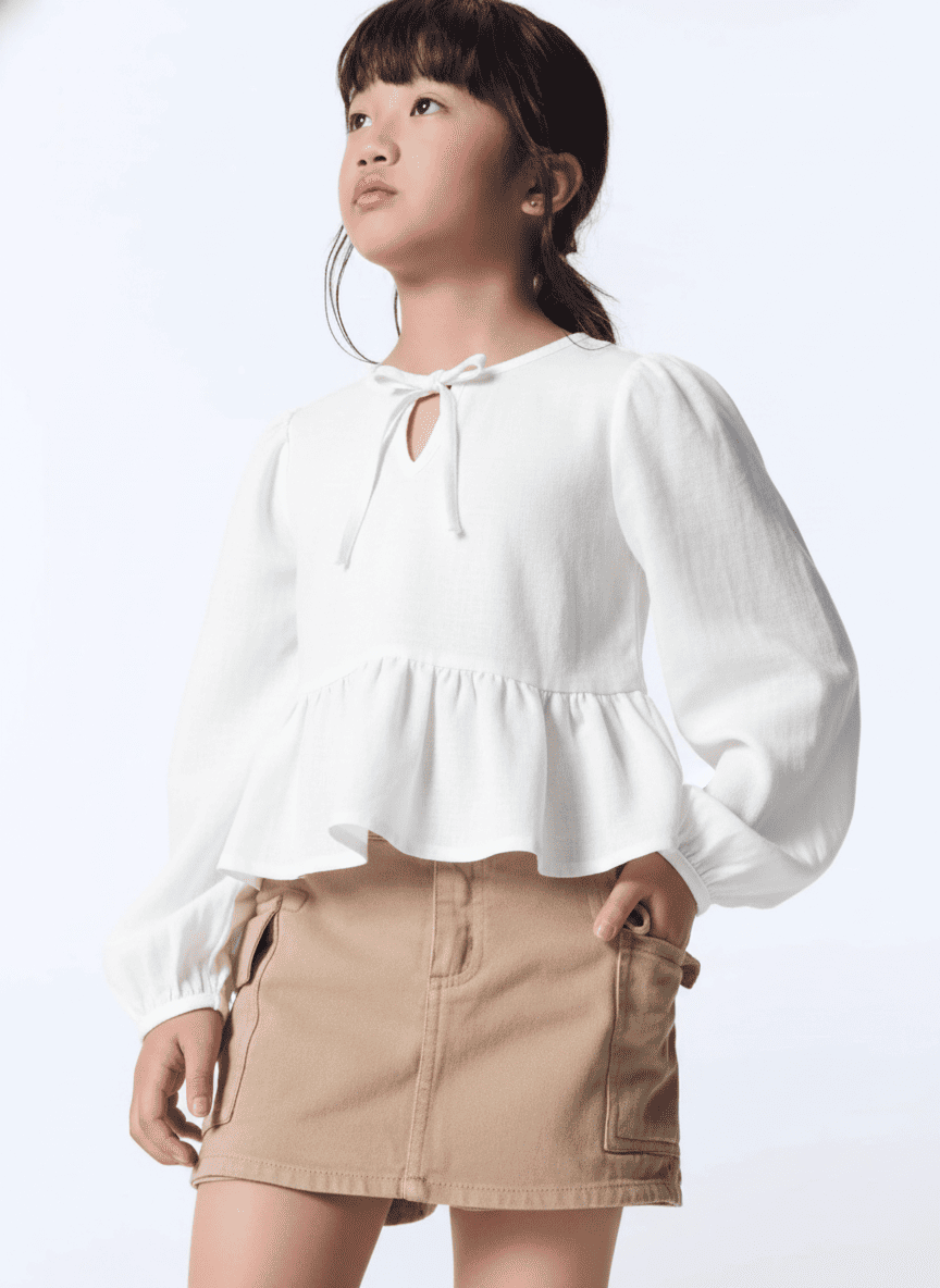 Peplum Gathered Kid's Top