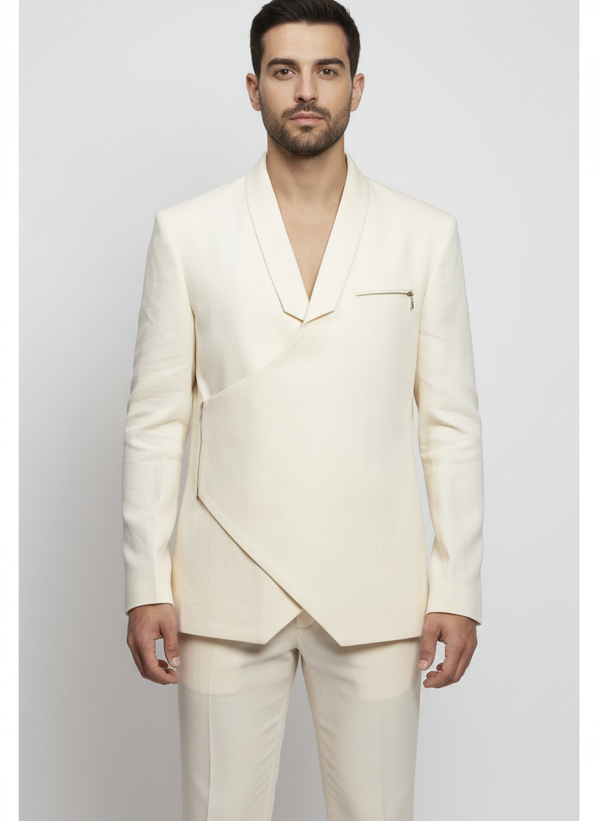 Men's Deep V-Neck Indo-Western