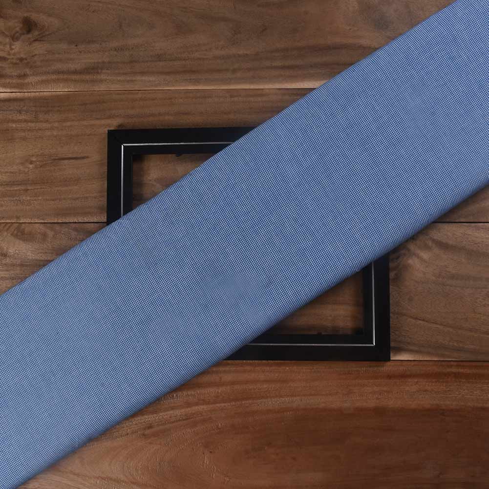 Check Houndstooth Blue & White Pure Cotton 100 GSM Handwoven Fabric