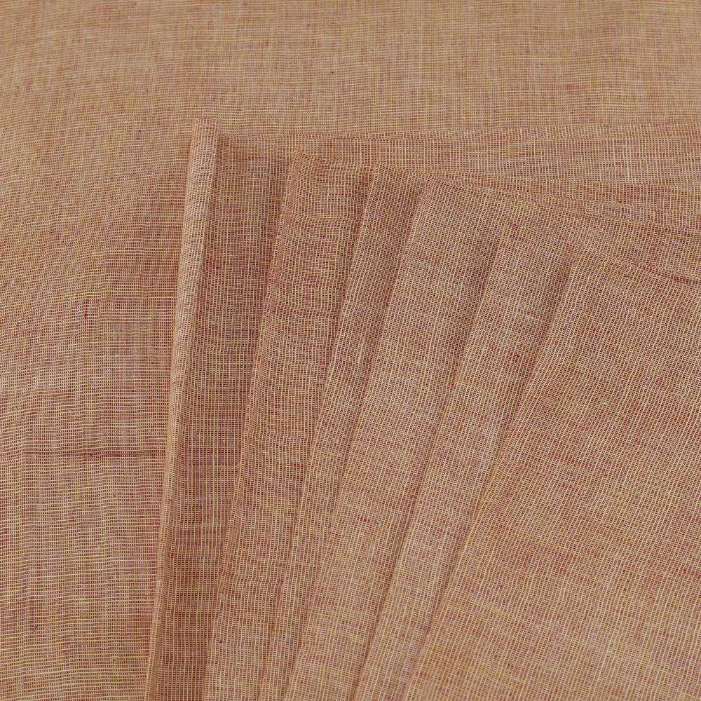 Chambray Brown Khadi Cotton 110 GSM Handwoven Fabric Me5