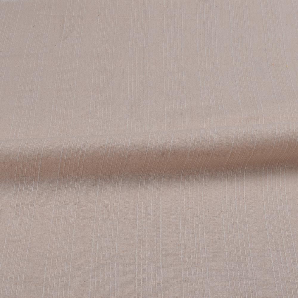 STRIPE LIGHT PEACH PURE COTTON 80 GSM HANDWOVEN FABRIC