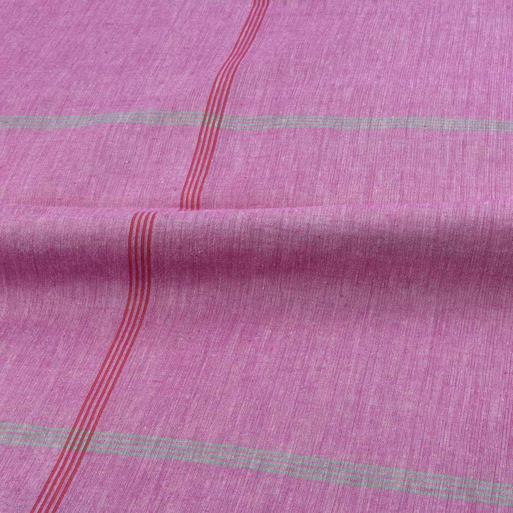 CHECK PINK PURE COTTON 68 GSM HANDWOVEN FABRIC