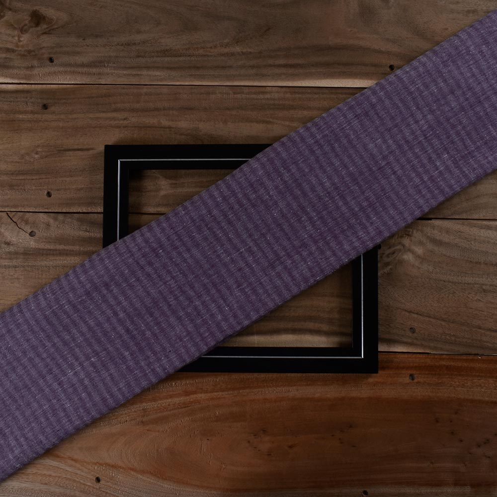 Stripe Purple Khadi Cotton 95 GSM Handwoven Fabric