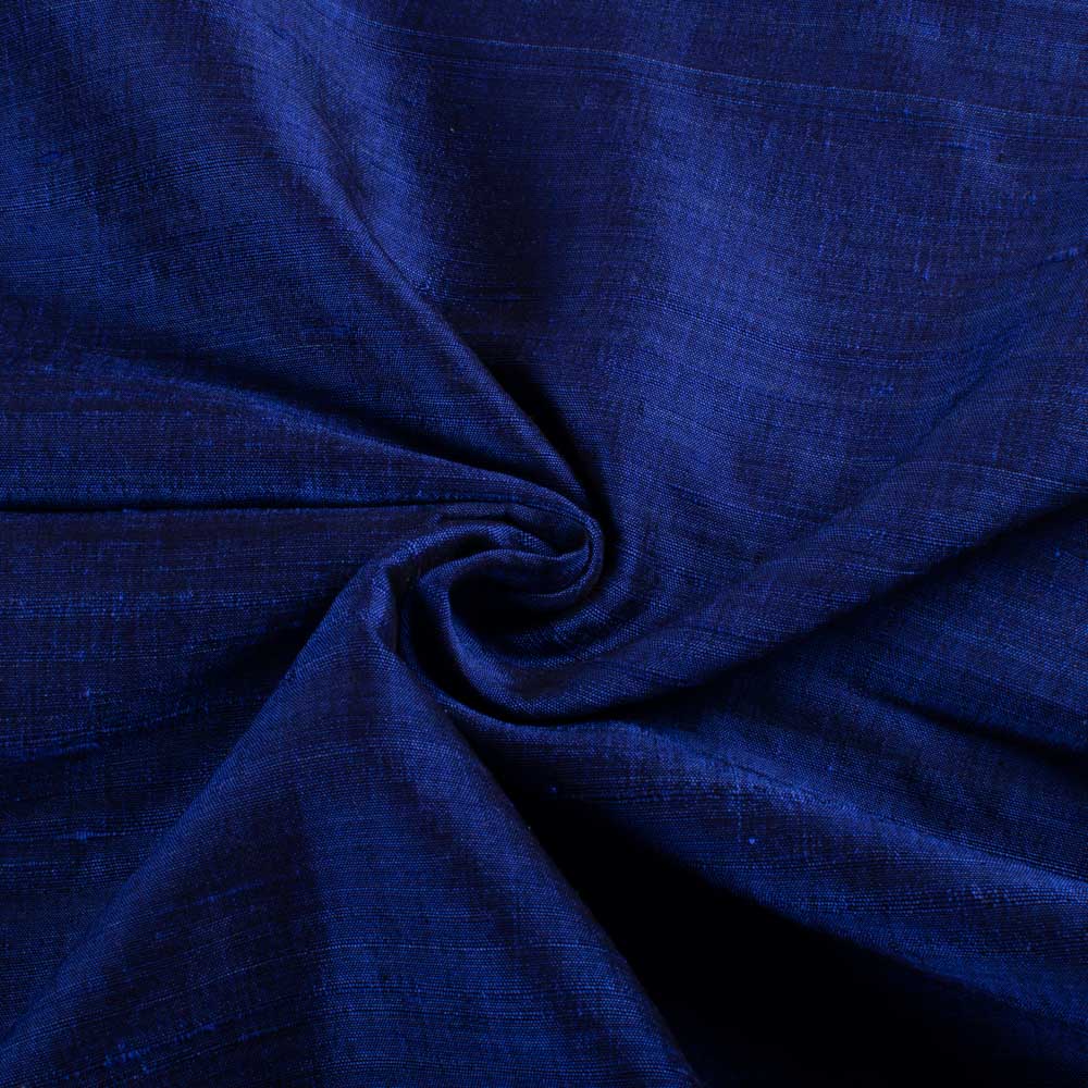 Plain Royale Blue Cotton Dupion Silk 134 GSM Handwoven Fabric