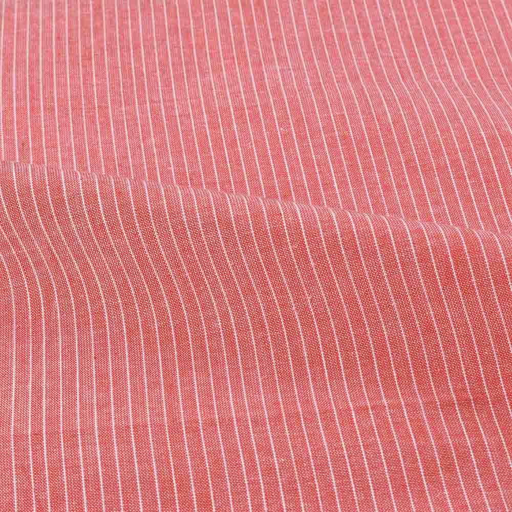 STRIPE ORANGE PURE COTTON 94 GSM HANDWOVEN FABRIC 289