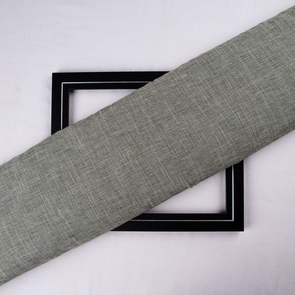 Chambray Grey Pure Cotton 100 GSM Handwoven Fabric