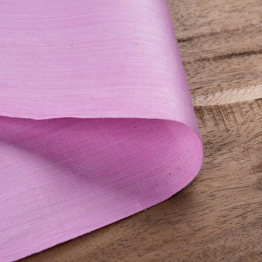 Plain Pink Pure Cotton 114 GSM Handwoven Fabric