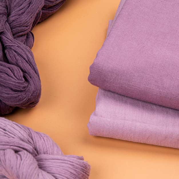 PLAIN LILAC NATURAL LAC DYED 115 GSM HANDWOVEN COTTON FABRIC