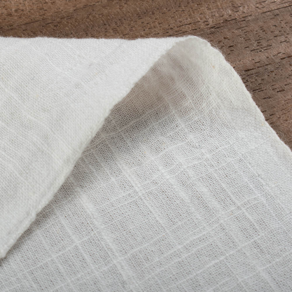 WHITE PURE COTTON 105 GSM HANDWOVEN FABRIC - BLEACHED, DYEABLE