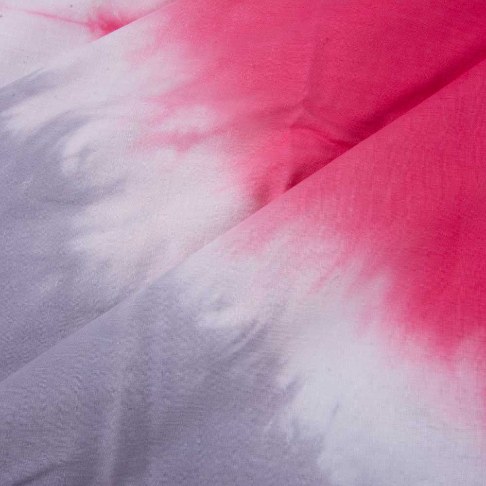 ABSTRACT PINK & GREY TIE DYE KHADI COTTON 110 GSM HANDWOVEN FABRIC