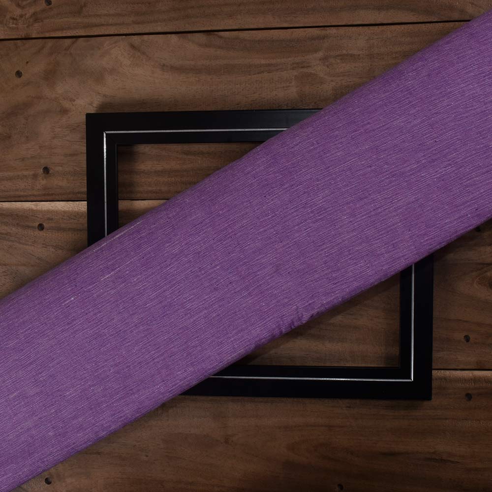 Chambray Lilac Khadi Cotton 158 GSM Handwoven Fabric Mt20