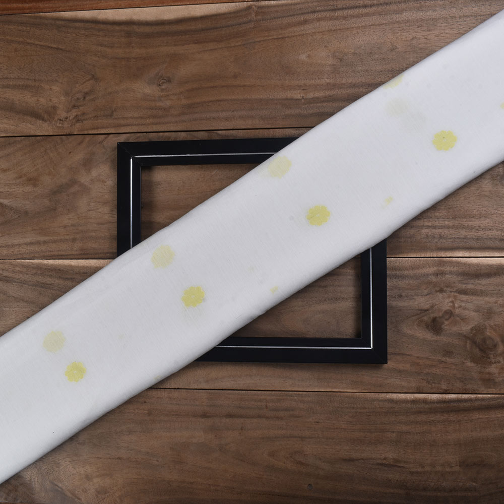 Geometric Cream Jamdani Pure Cotton 55 GSM Fabric 123