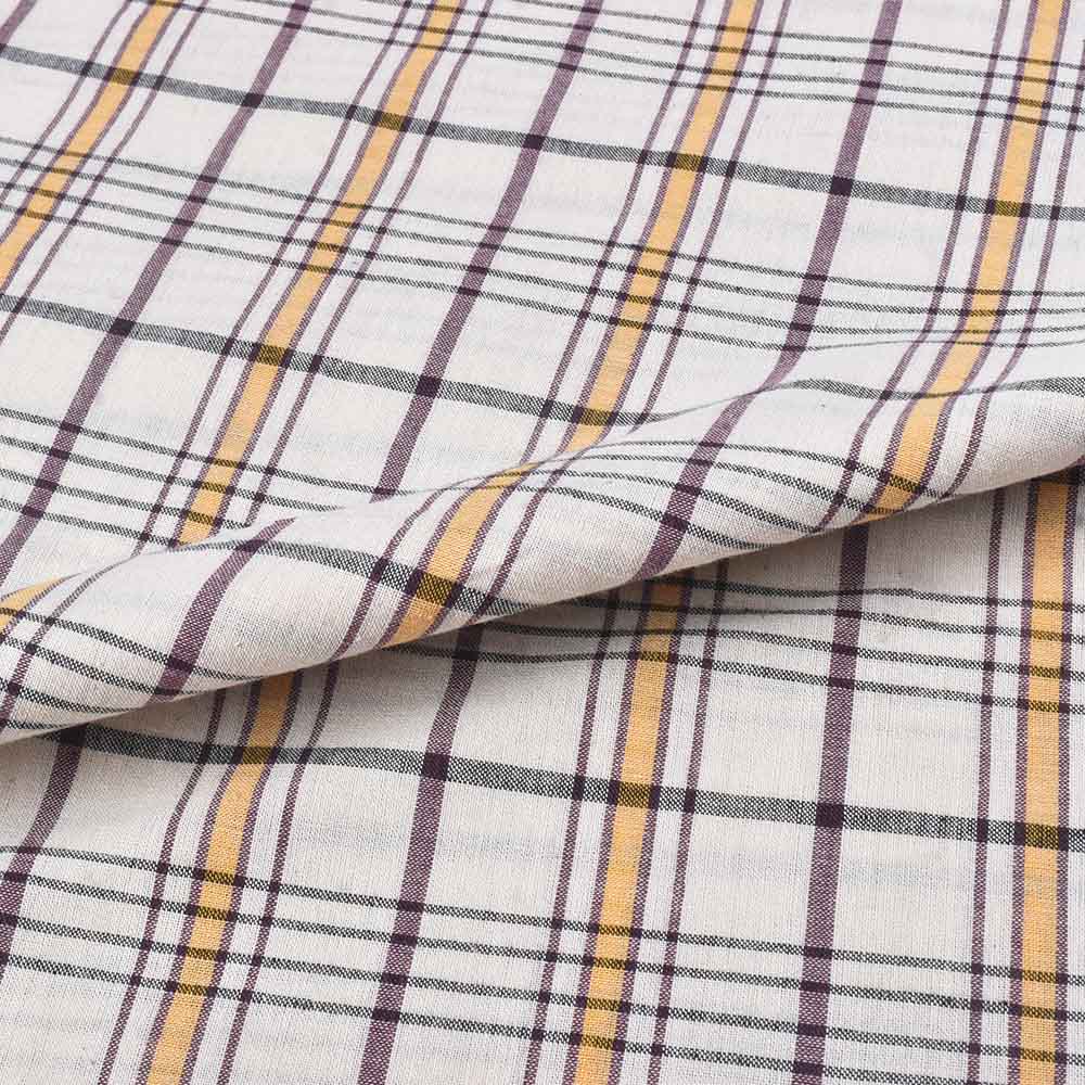 Check Multicolour Pure Cotton handwoven 94 GSM Fabric
