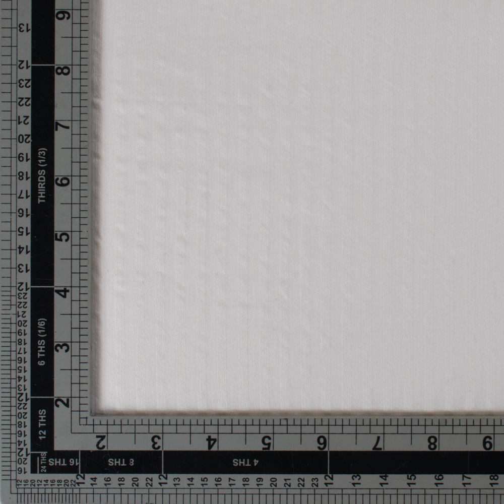 WHITE STRIPE COTTON 89 GSM FABRIC - BLEACHED WHITE & DYEABLE
