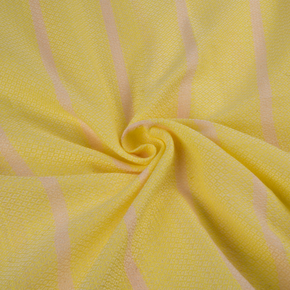 Stripe Yellow Jacquard Mercerised Cotton 91 GSM Fabric