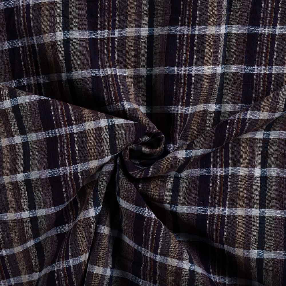 Check Multi Color Pure Cotton 102 GSM Handwoven Fabric