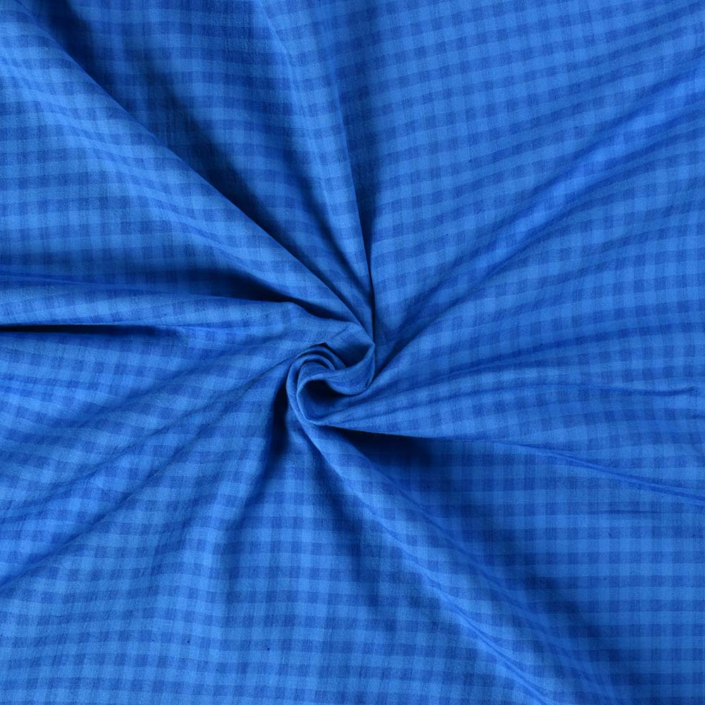 Stripe Blue Pure Cotton 95 GSM Handwoven Fabric