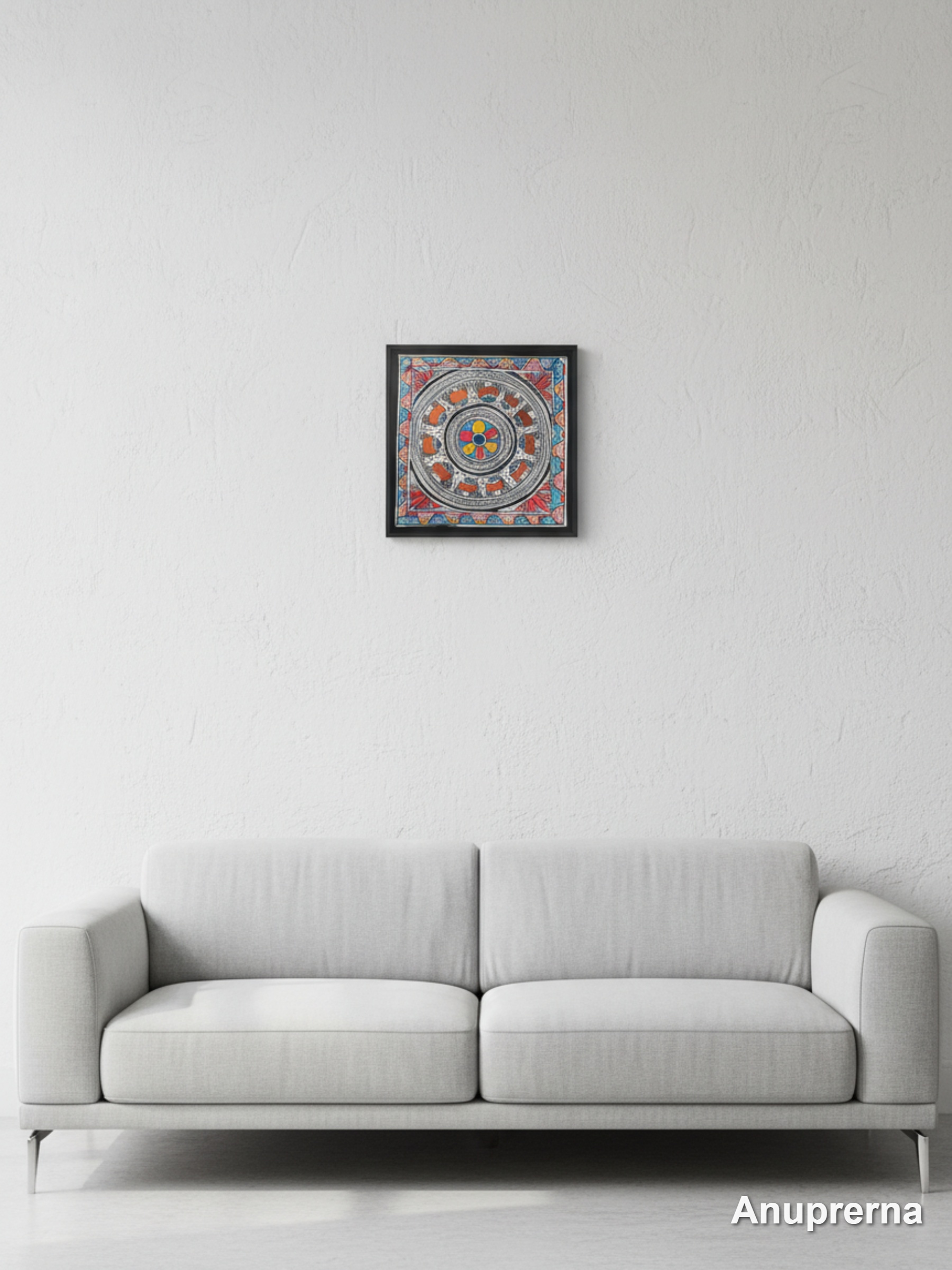 The Circle Of Elephants Madhubani Wall Art Decor