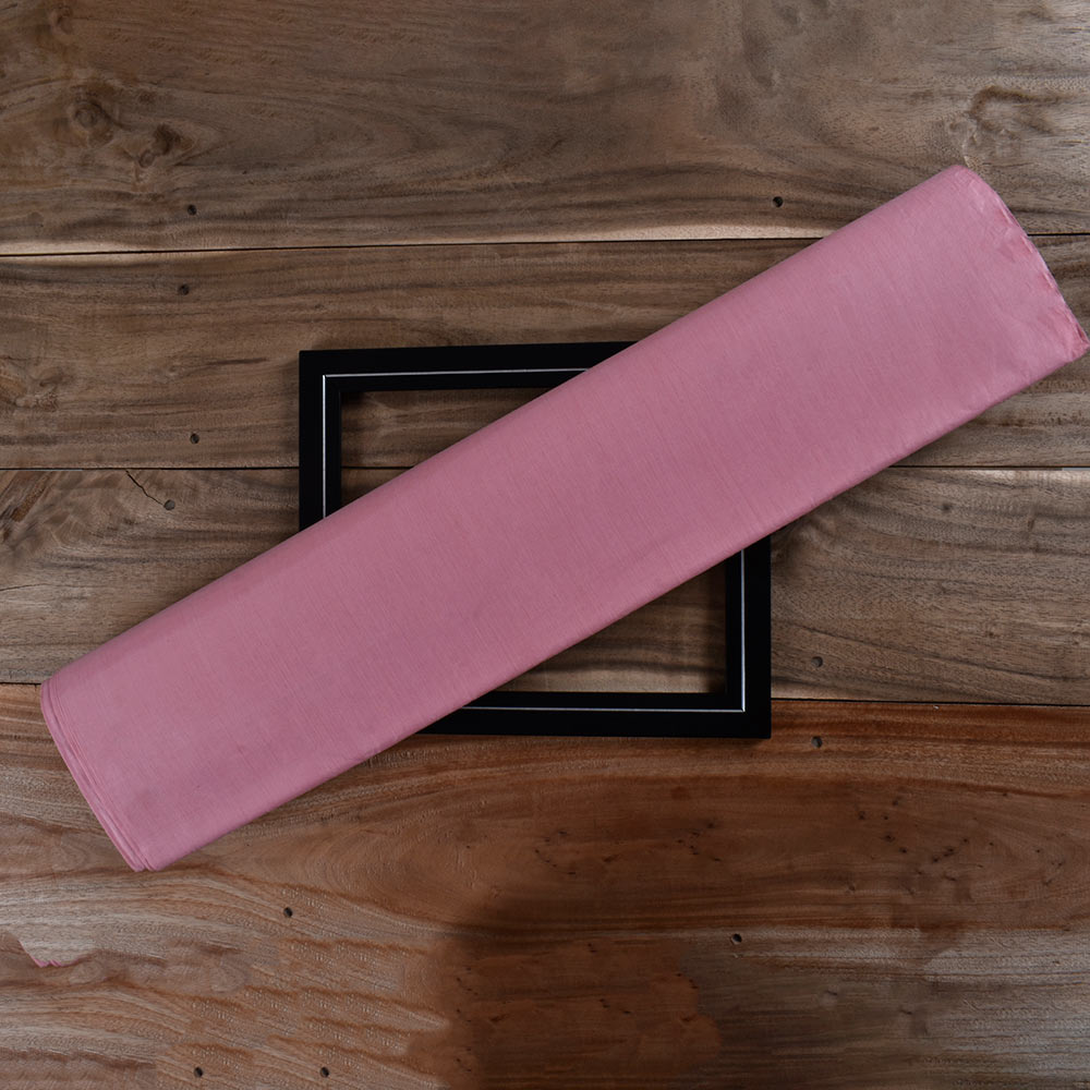 Plain Pink Khadi Cotton 62 GSM Handwoven Fabric