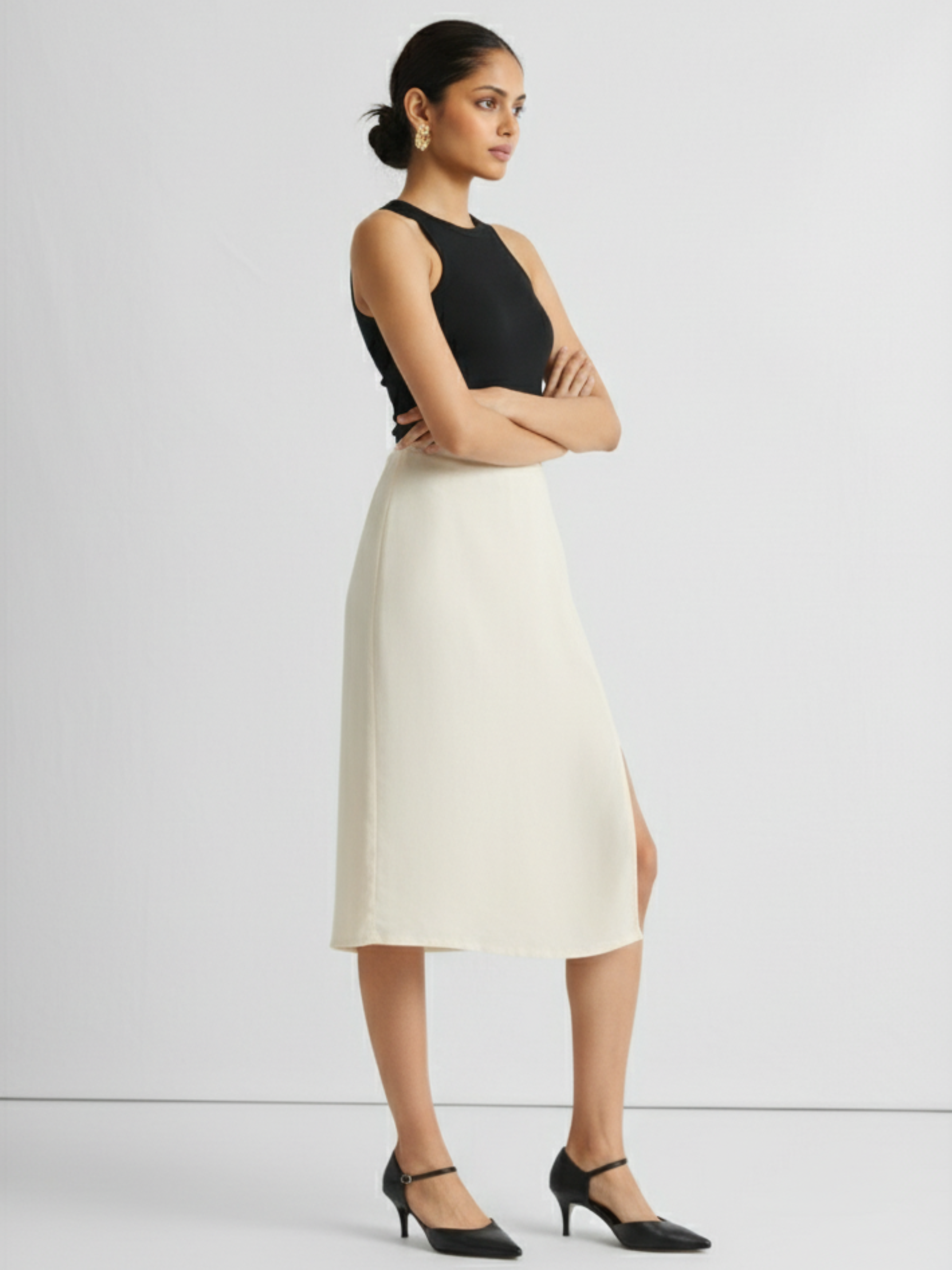 Straight Fit Skirt with Slit