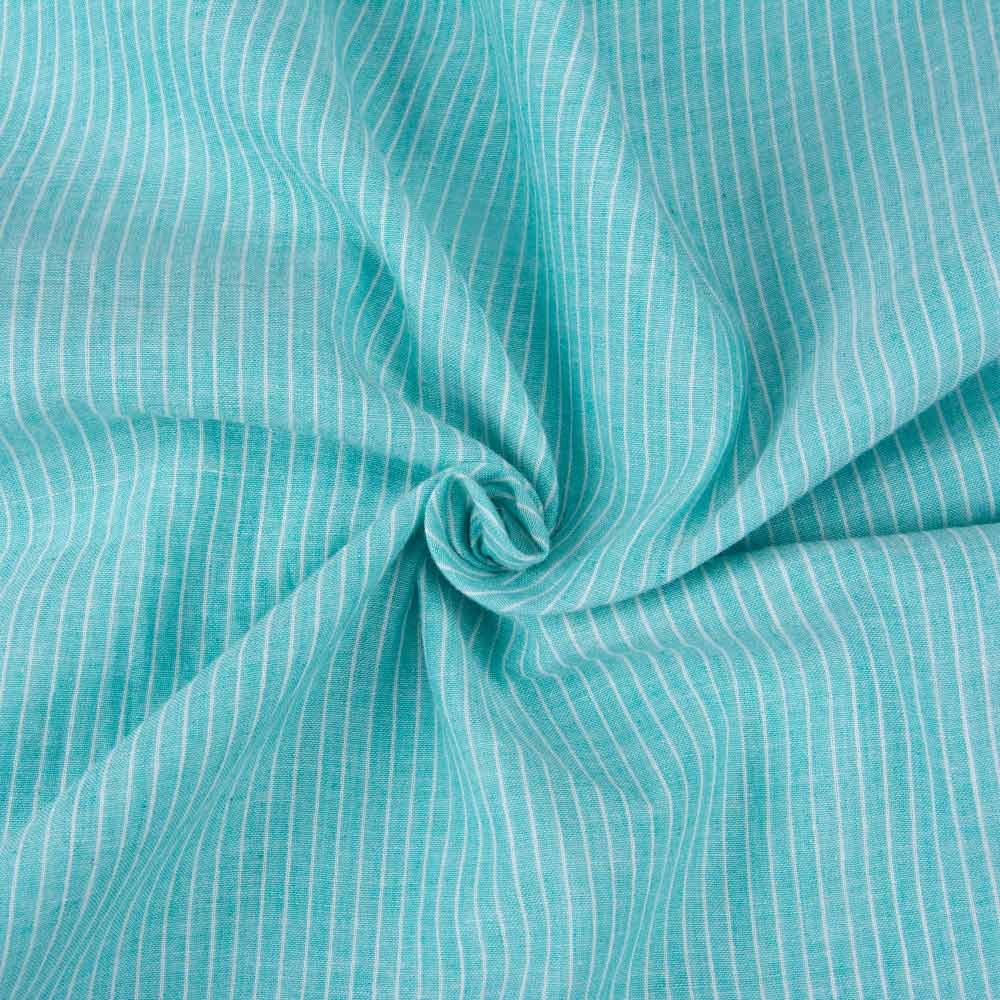 Stripe Blue Pure Cotton 70 GSM Handwoven Fabric