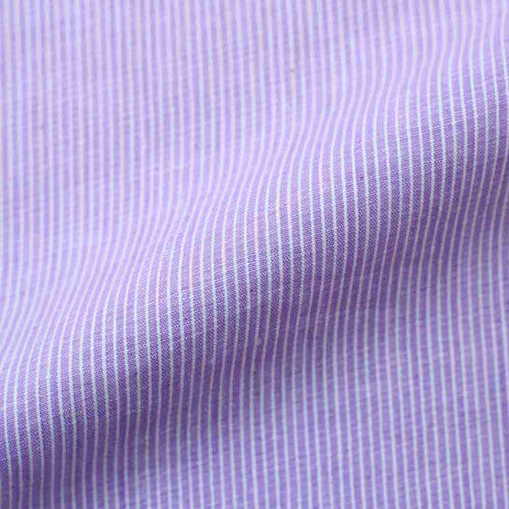 Stripe Lilac Khadi Cotton 128 GSM Handwoven Fabric