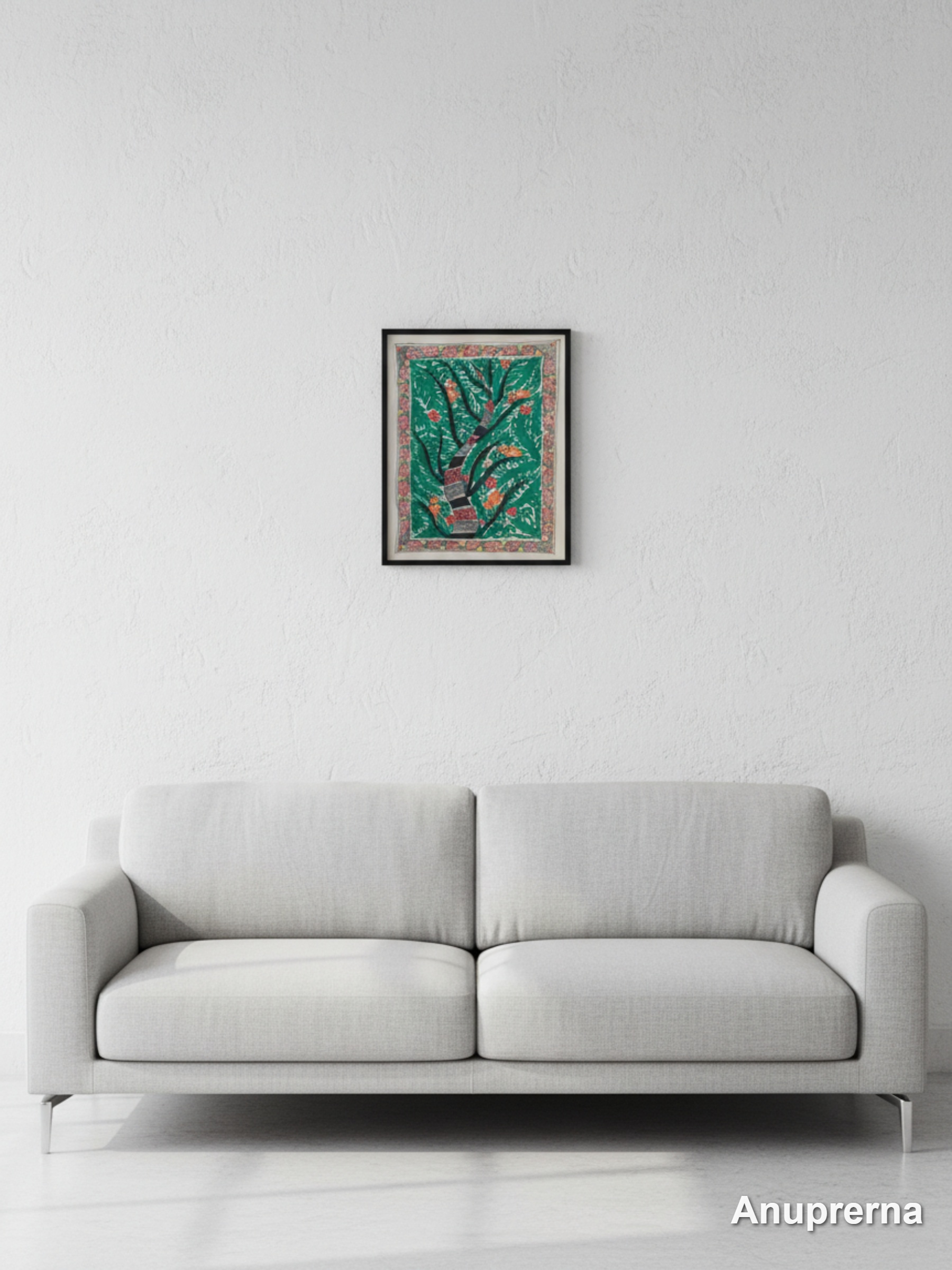 Colourful Tree Supports Life Madhubani Wall Art Decor