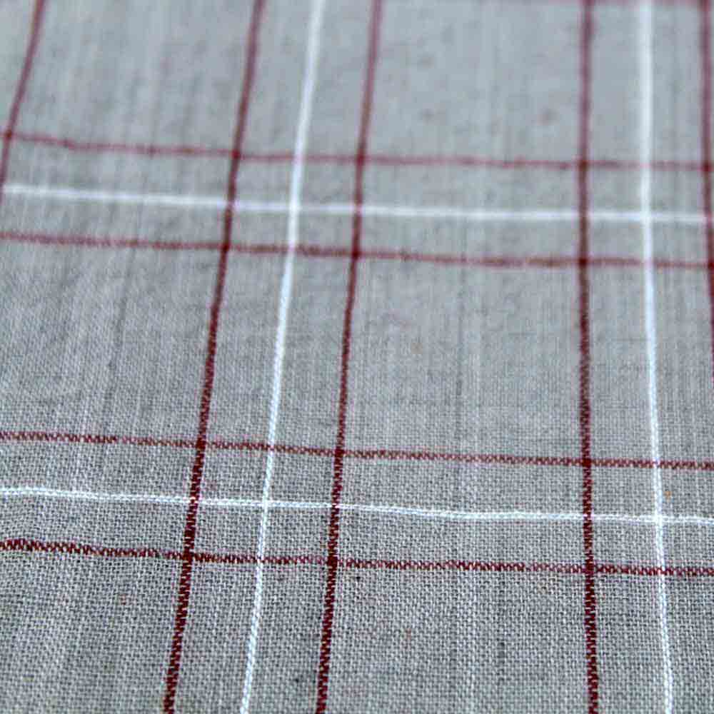 Check Grey Pure Cotton 105 GSM Handwoven Fabric