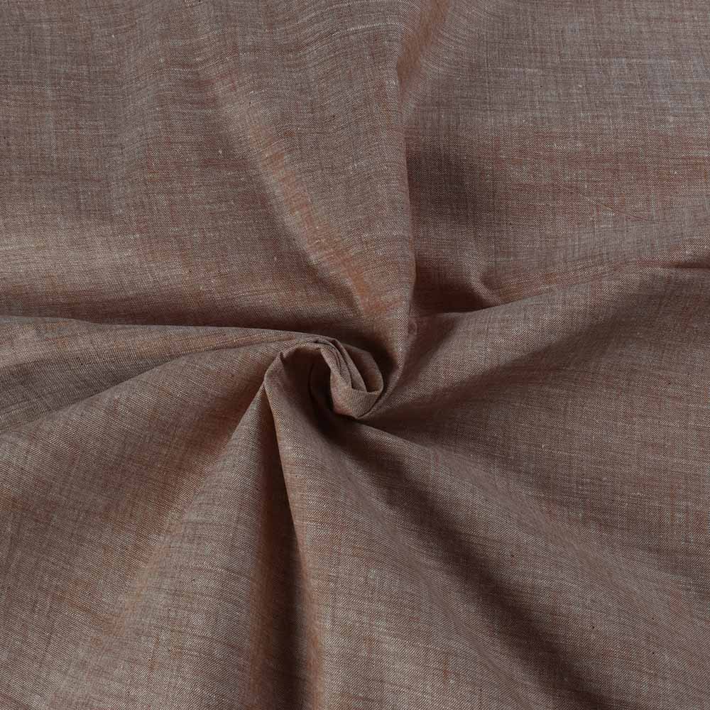 Chambray Light Brown Khadi Cotton 105 GSM Handwoven Fabric