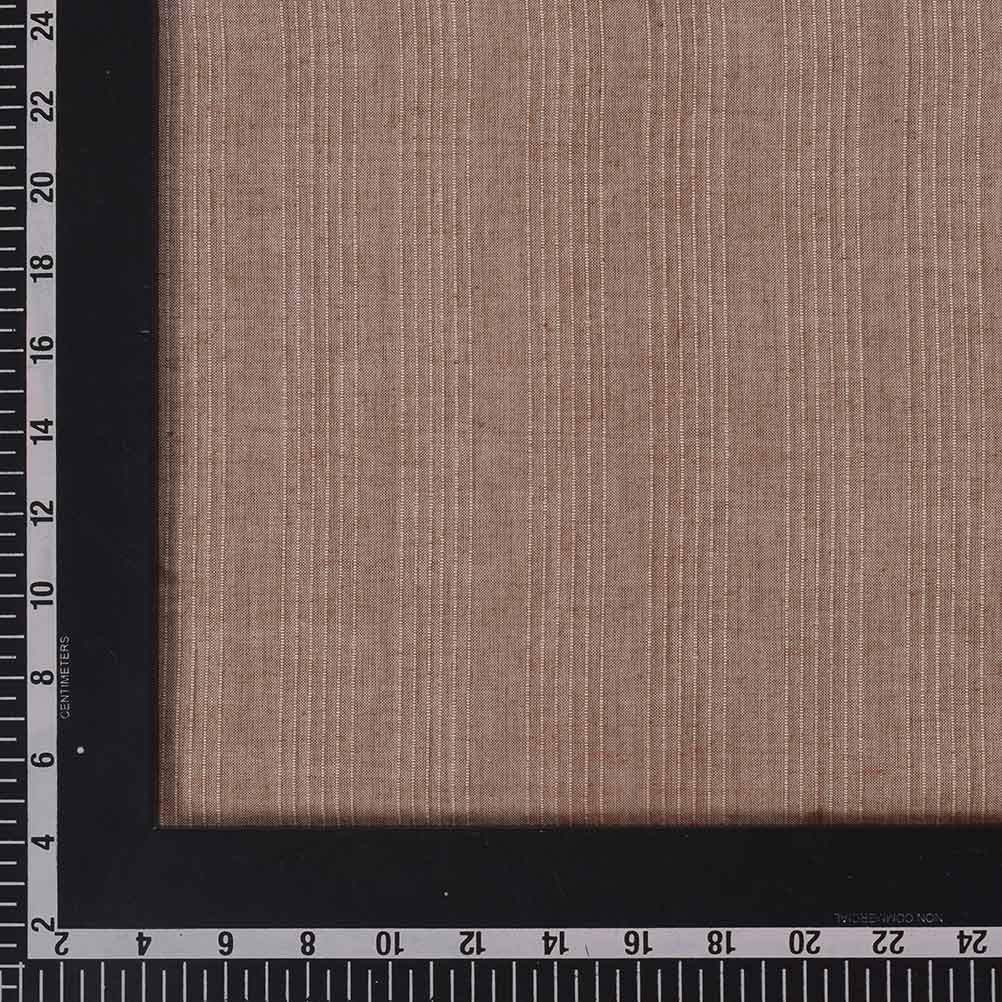 STRIPE LIGHT BROWN PURE COTTON 80 GSM HANDWOVEN FABRIC